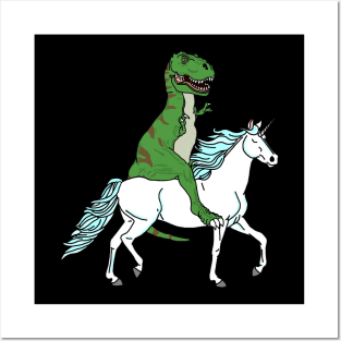 Unicorn Riding Dino Posters and Art